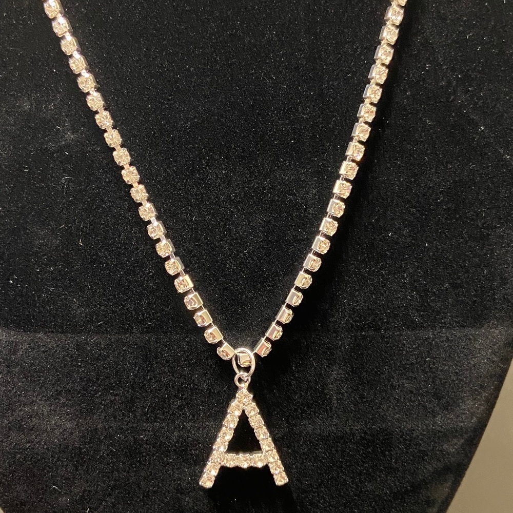 “A” Rhinestone Necklace